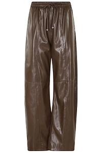 Faux Leather Wide-Leg Pants