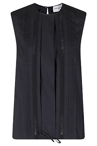 Isabelle Blanche Pleated Sleeveless Top