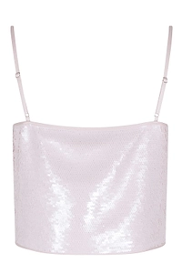 Isabelle Blanche Sequin Crop Top