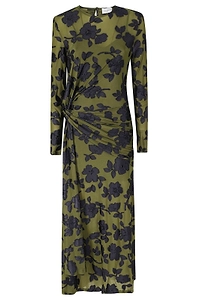 Ruched Floral Maxi Dress