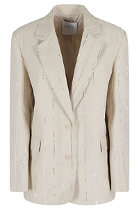 Isabelle Blanche Sequinned Pinstripe Blazer