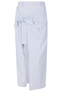 Isabelle Blanche Striped Wrap Midi Skirt