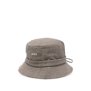 Jacquemus Logo Plaque Drawstring Bucket Hat