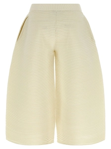 Issey Miyake Corrugated Cropped Knitted Trousers
