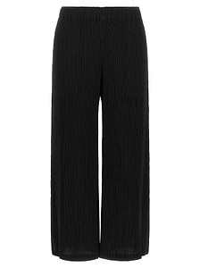 Hatching Pleated Cropped Pants