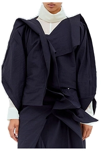 Issey Miyake Ruffled Draped Blouse