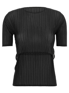 Sheer Slit Pleats Top