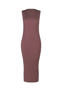 Issey Miyake Sleeveless Pleated Crewneck Midi Dress