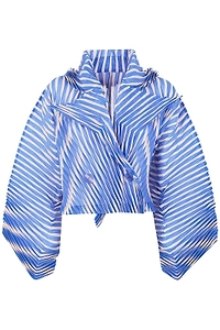 Issey Miyake Striped Double-Breasted Jacket