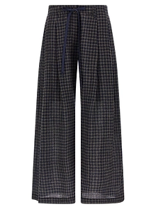 Antoine Vichy Wide-Leg Pants