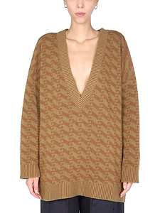 Jejia Jacquard V-Neck Knit Jumper