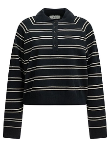 Ivy & Oak Striped Polo Knitted Top