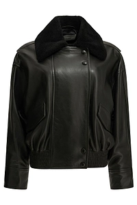 Ivy & Oak Shearling Collar Bomber Jacket
