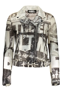Jeremy Scott Graphic Print Biker Jacket
