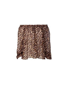 Isabel Marant ÉToile Vutti Leopard Printed Off-Shoulder Blouse
