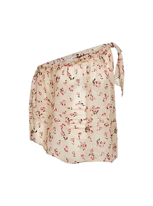 Loeva Floral Printed One-Shoulder Blouse
