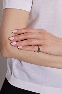 Jil Sander Baguette Crystal Pendant Ring