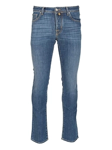 Jacob Cohen Logo Patch Slim Fit Jeans