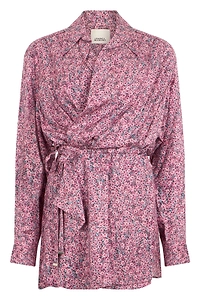Isabel Marant Wrap Floral Belted Blouse