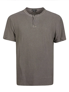 James Perse Slub Jersey Short Sleeve Henley T-Shirt
