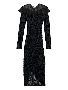 Isabel Marant Zebra Sheer Asymmetric Dress