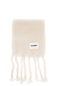 Jil Sander+ Logo Patch Fringe-Detailed Scarf
