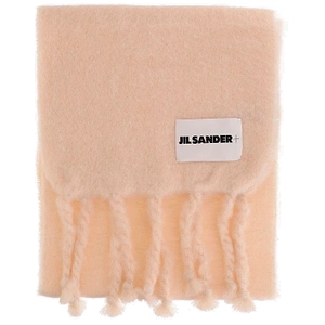 Jil Sander+ Logo Patch Fringed Scarf