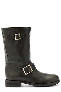 Jimmy Choo Biker Mid Buckled Ankle Boots