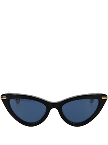 Cat-Eye Metal-Temple Sunglasses