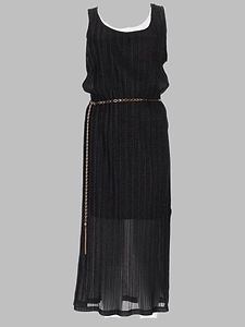 Belted Pleated Maxi Dress