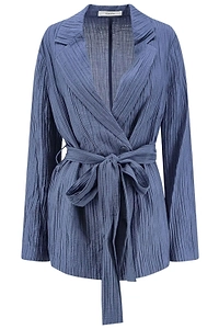 Joseph Crinkle Belted Blazer