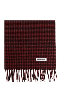 Jil Sander Slim Micro-Checkered Scarf