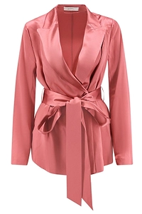 Joseph Satin Belted Blazer
