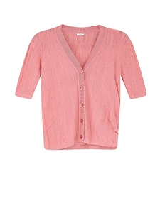 Joseph Ribbed Short-Sleeve Cardigan