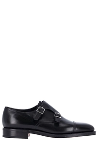 John Lobb Double-Buckled Almond Toe Loafers