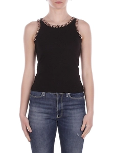 John Richmond Embellished-Neck Sleeveless Top