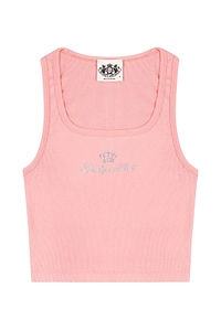 Juicy Couture Crystal Logo Ribbed Tank Top