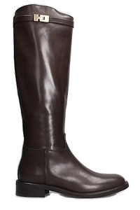 Julie Dee Almond Toe Knee-High Boots