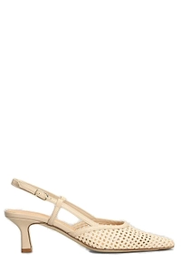 Julie Dee Pointed-Toe Woven Slingback Pumps