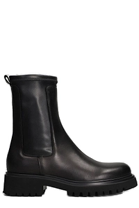 Julie Dee Round-Toe Combat Ankle Boots