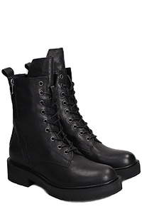 Julie Dee Round Toe Lace-Up Combat Boots