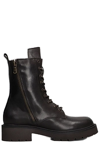 Julie Dee Round Toe Lace-Up Combat Boots
