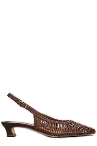 Julie Dee Woven Slingback Heeled Pumps