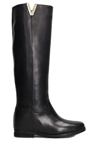 Julie Dee V-Logo Plaque Knee-High Boots