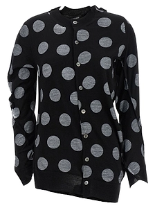 Junya Watanabe Asymmetric Polka-Dot Cardigan