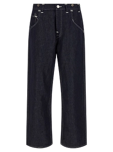 Junya Watanabe Man Contrast Stitch Wide-Leg Jeans