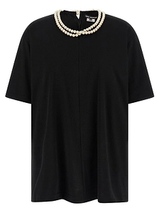 Junya Watanabe Pearl Trim Crew Neck T-Shirt