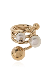 Logo Pearl Detailed Ring