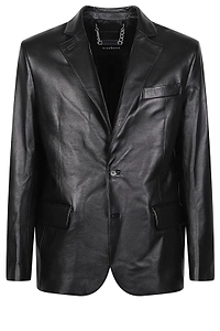 John Richmond Single-Breasted Leather Jacket