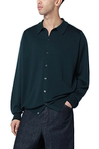 John Smedley Tibor Buttoned Knitted Polo Shirt